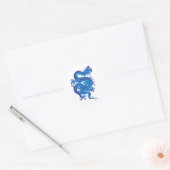 Sticker Rond bleu.dragon (Enveloppe)