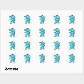 Sticker Rond Bleu éléphante (Feuille)