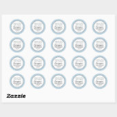 Sticker Rond Bleu en poudre Merci d'anniversaire Favor Balise (Feuille)