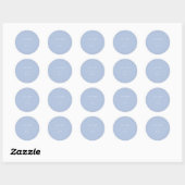 Sticker Rond Bleu et blanc élégant Monogramme Script Mariage (Feuille)