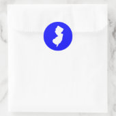 Sticker Rond Bleu et blanc New Jersey (Sac)