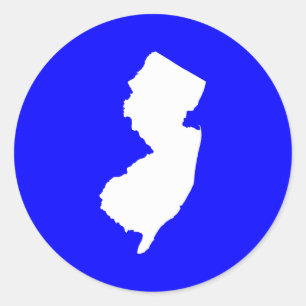 Sticker Rond Bleu et blanc New Jersey