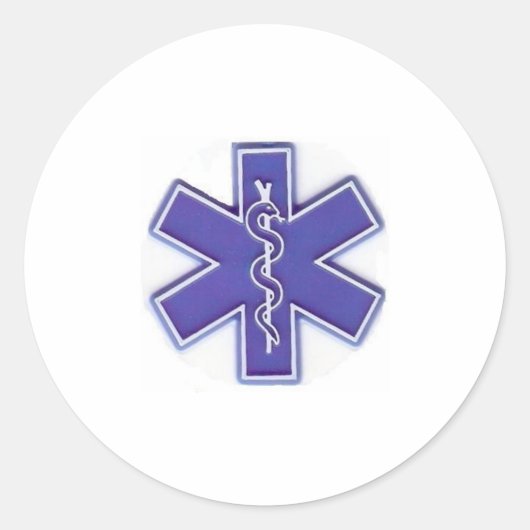 Sticker Rond bleu et blanc numéro deux (Devant)