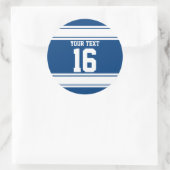 Sticker Rond Bleu et blanc personnalisés (Sac)