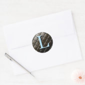 Sticker Rond Bleu Et Chocolat Monogramme L Mariage Favoriser Le (Enveloppe)
