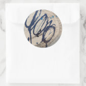 Sticker Rond Bleu et Gris Abstrait (Sac)
