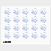 Sticker Rond Bleu et Marbre blanc (Feuille)