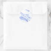 Sticker Rond Bleu et Marbre blanc (Sac)