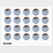 Sticker Rond Bleu et Mariage rouge bordeaux (Feuille)