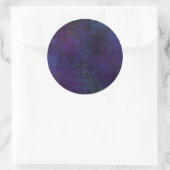 Sticker Rond Bleu et violet Abstrait, Art numérique Grungy (Sac)