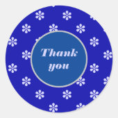 Sticker Rond Bleu étoiles Simple Minimal (Devant)