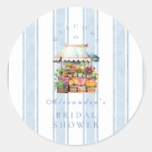 Sticker Rond Bleu Fête de Fiançailles : Elle n'est plus sur le (Devant)