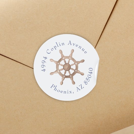 Sticker Rond Bleu Fête des mariées côtière marine