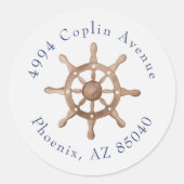 Sticker Rond Bleu Fête des mariées côtière marine (Devant)