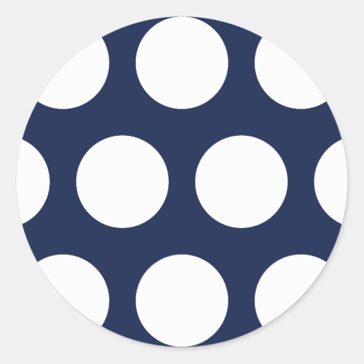 Sticker Rond Bleu foncé avec points blancs (Devant)