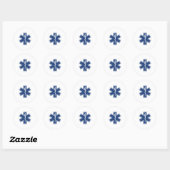 Sticker Rond bleu foncé et blanc (Feuille)