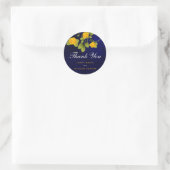 Sticker Rond Bleu foncé et rose jaune marigold (Sac)