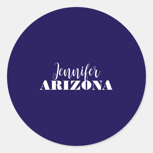 Sticker Rond Bleu foncé minimaliste moderne élégant professionn (Devant)