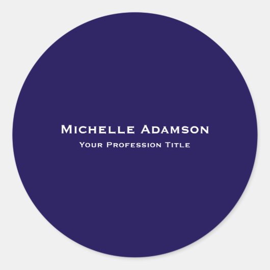 Sticker Rond Bleu foncé Professionnel Plat moderne (Devant)