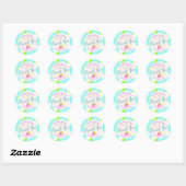Sticker Rond Bleu fraise (Feuille)