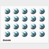 Sticker Rond Bleu Glam Ombre oculaire océanique (Feuille)