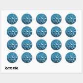 Sticker Rond Bleu gouttes d'eau (Feuille)