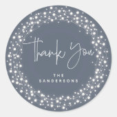 Sticker Rond Bleu grisMerci Éclaircissements Noël (Devant)