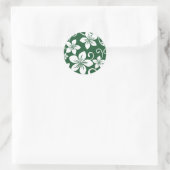 STICKER ROND BLEU HAWAII (VERT FORESTIER) (Sac)