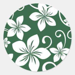 STICKER ROND BLEU HAWAII (VERT FORESTIER)
