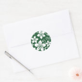 STICKER ROND BLEU HAWAII (VERT FORESTIER) (Enveloppe)
