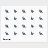 Sticker Rond Bleu Kiko (Feuille)