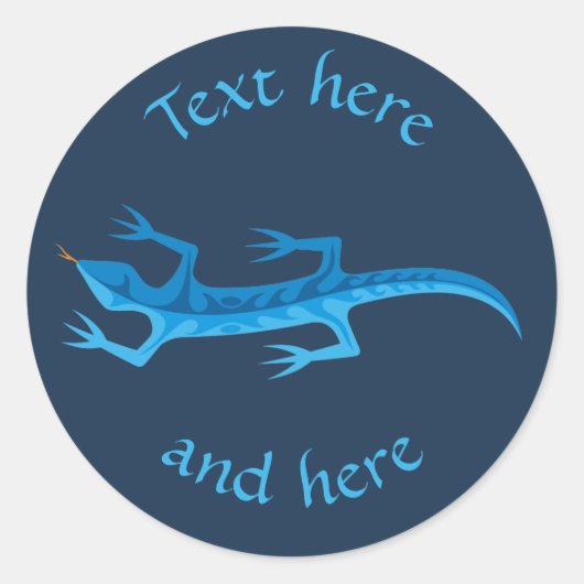 Sticker Rond Bleu Lizard (Devant)