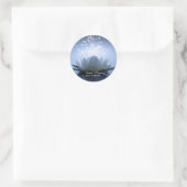 Sticker Rond Bleu lotus blanc chic (Sac)