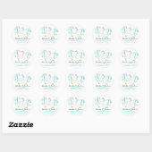Sticker Rond Bleu Lovebirds & Blossoms (Feuille)
