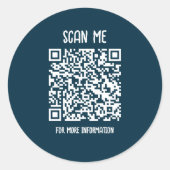 Sticker Rond Bleu Marine | Analyse de code QR professionnel (Devant)