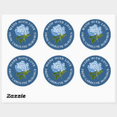 Sticker Rond Bleu marine avec Hydrangée blanche Fabriquée avec (Feuille)