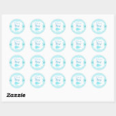 Sticker Rond Bleu mignon Parent & Baleine Enfante (Feuille)
