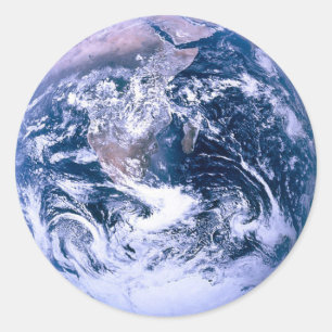 Sticker Rond Bleu mondial du globe terrestre