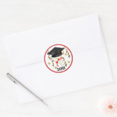 Sticker Rond Bleu mortier et diplôme (Enveloppe)