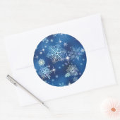 Sticker Rond Bleu Motif des flocons les plus beaux ID846 (Enveloppe)