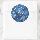 Sticker Rond Bleu Motif des flocons les plus beaux ID846 (Sac)