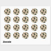 Sticker Rond Bleu motif papillon Pansy sur blanc (Feuille)