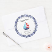 Sticker Rond Bleu nautique d'autocollant de Merci (Enveloppe)