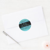 Sticker Rond Bleu/Noir Bow & Swirl Sweet 16 Enveloppe sceau (Enveloppe)