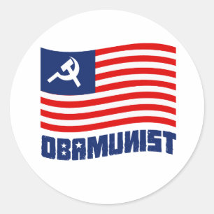 Sticker Rond Bleu Obamuniste