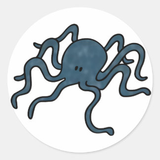 Sticker Rond Bleu octopique