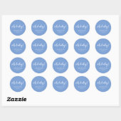 Sticker Rond Bleu Oh Baby shower bébé (Feuille)