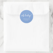 Sticker Rond Bleu Oh Baby shower bébé (Sac)