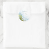 Sticker Rond Bleu olivier vert feuillage oiseaux de mariage aut (Sac)