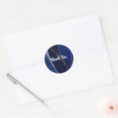 Sticker Rond Bleu & Or Agate Glam moderne Mariage minimal (Enveloppe)